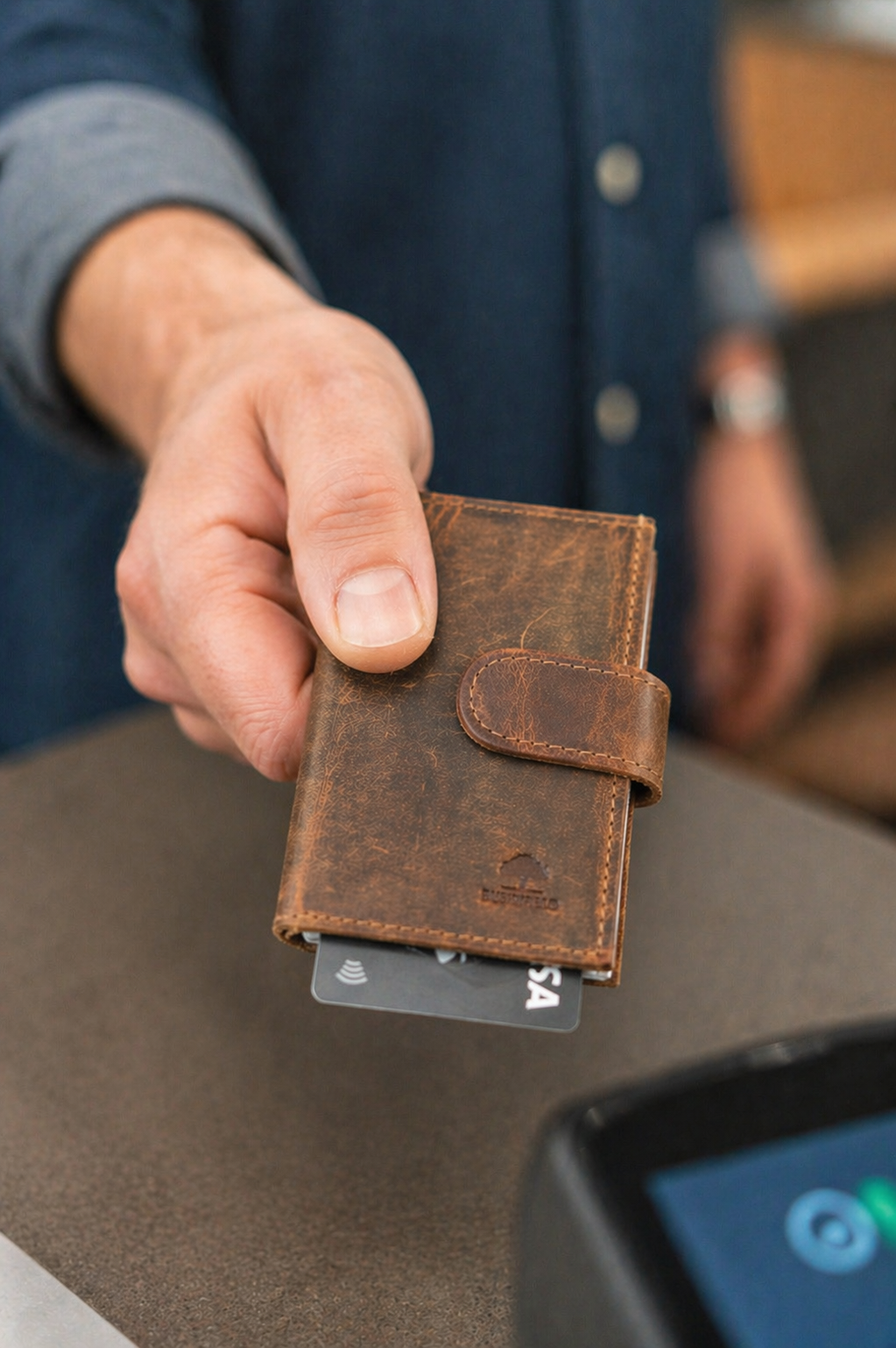 Leren pasjeshouder & portemonnee - Compact Stijlvol Vintage Leer