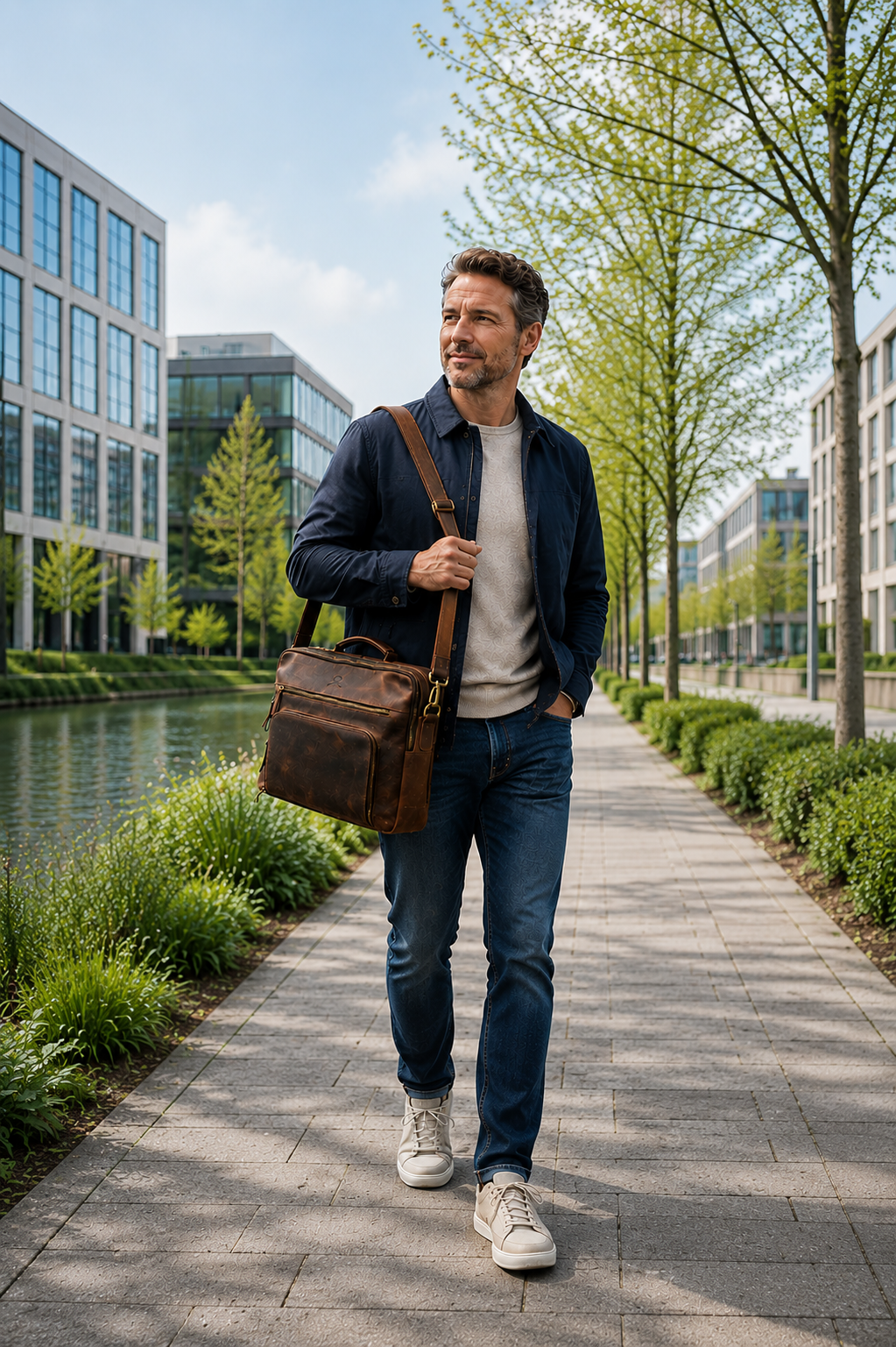 Leren Laptop- & Werktas – Duurzaam en Praktisch