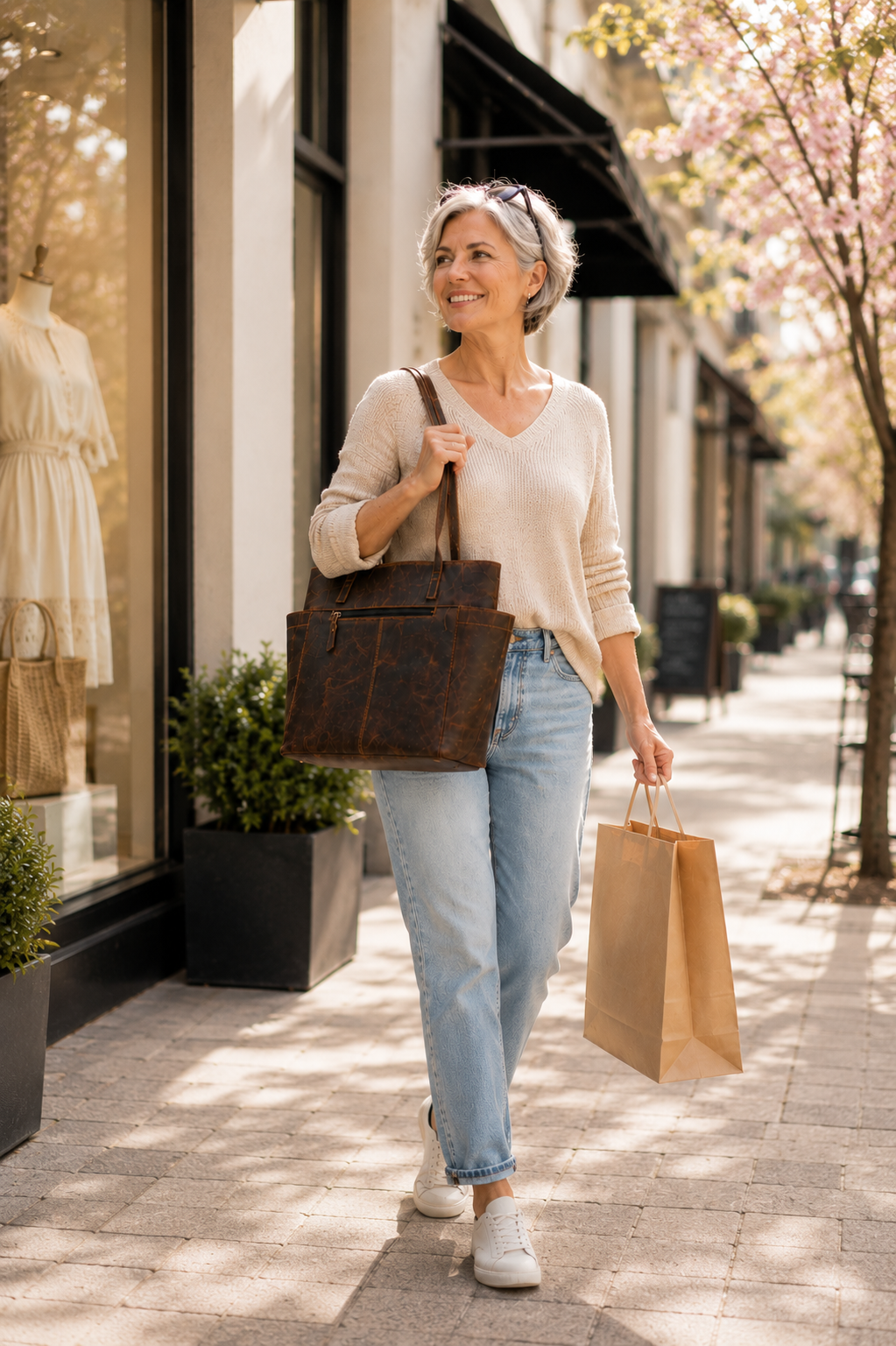 Lederner Damen Shopper – Stilvoll & Zeitlos