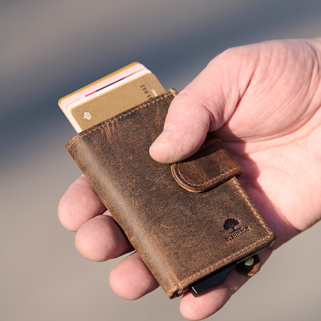 Leren pasjeshouder & portemonnee - Compact Stijlvol Vintage Leer