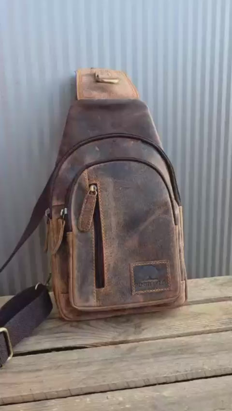 Leren Crossbody Tas – Compact, Duurzaam & Stoer Vintage Leer