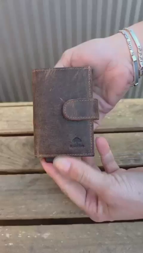 Leren pasjeshouder & portemonnee - Compact Stijlvol Vintage Leer