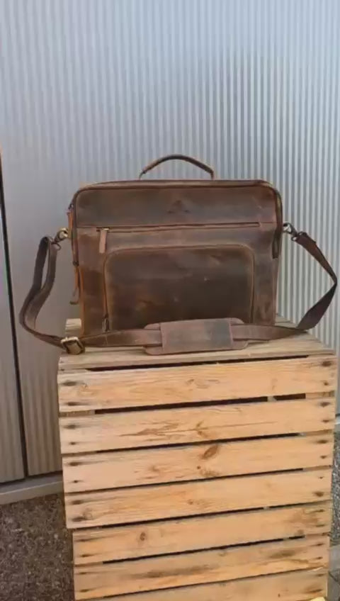 Leren Laptop- & Werktas – Duurzaam en Praktisch