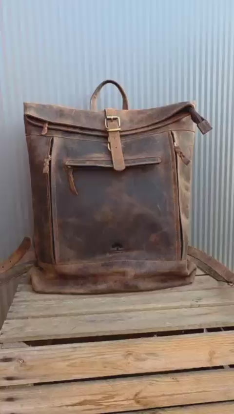 Luxe Leren Rugtas Dames en Heren – Multifunctioneel en zware kwaliteit